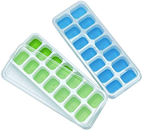 Classic Ice Cube Trays, Silicone simple-Release and pliable 14-Ice Trays with Essentials