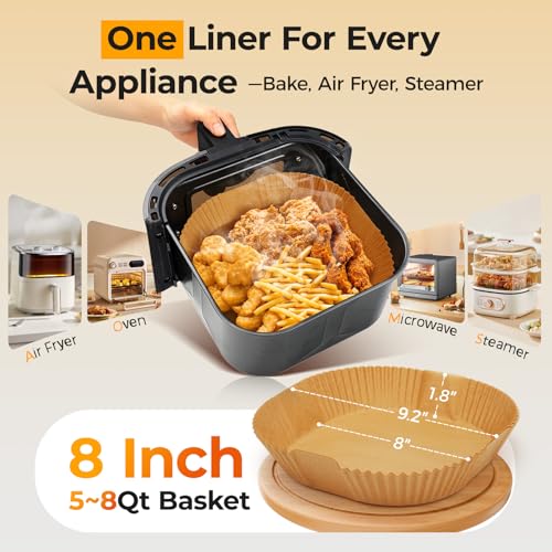 Modern Air Fryer Paper Liners, 125Pcs Parchment Paper, Air Fryer Liners