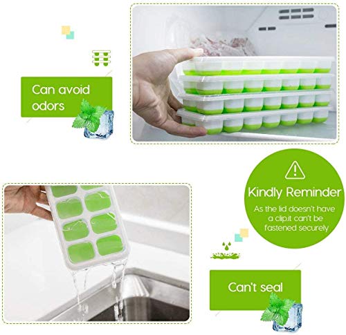 Classic Ice Cube Trays, Silicone simple-Release and pliable 14-Ice Trays with Essentials
